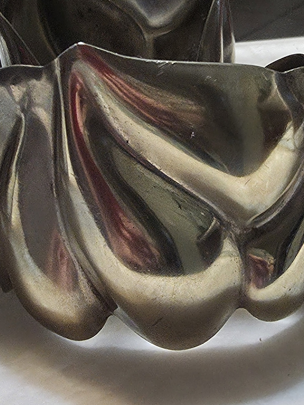 Brutalist style Signed Alpaca Silver Mexico Metal Wide Cuff Bracelet, Mexico